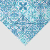  tegels in blauw en wit tissuepapier (Detail)