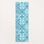 tegels in blauw en wit yogamat (Voorkant)