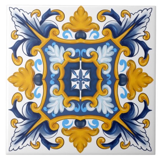 Tegels in de Middellandse Zee, Siciliaanse tegels Tegeltje (Voorkant)