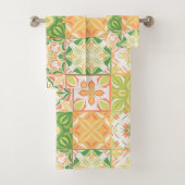  tegels in groen en geel bad handdoek (Insitu)
