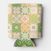  tegels in groen en geel blikjeskoeler (Voorkant)