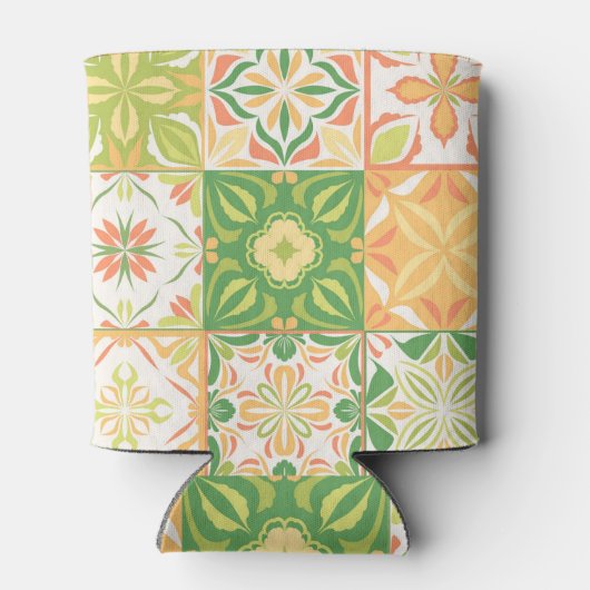  tegels in groen en geel blikjeskoeler (Achterkant)