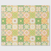  tegels in groen en geel cadeaupapier (Vlak)