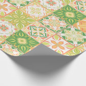  tegels in groen en geel cadeaupapier (Hoek)