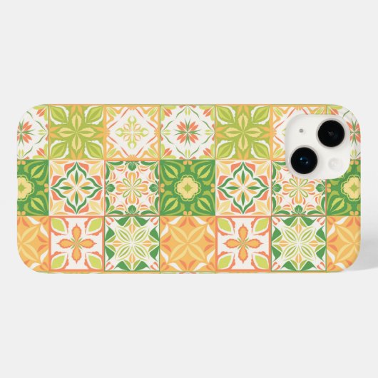  tegels in groen en geel Case-Mate iPhone case (Achterkant (horizontaal))