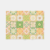 tegels in groen en geel fleece deken (Voorkant (Horizontaal))