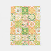 tegels in groen en geel fleece deken (Voorkant)