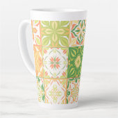  tegels in groen en geel latte mok (Linkerhoek)