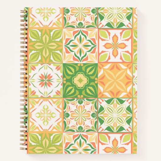  tegels in groen en geel notitieboek (Voorkant)