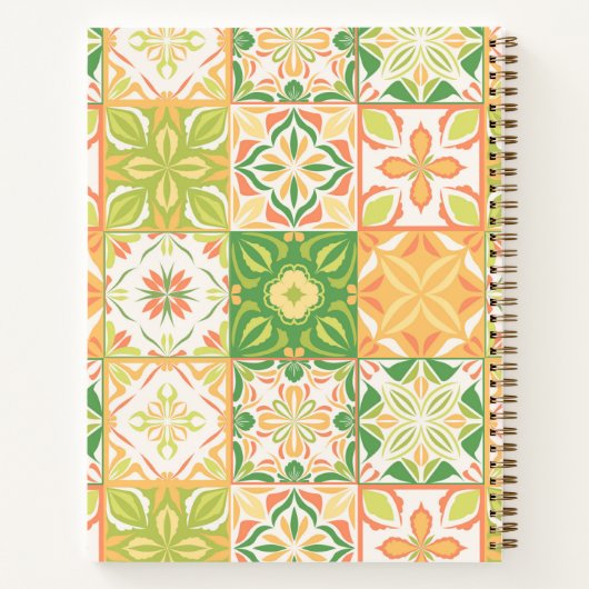  tegels in groen en geel notitieboek (Achterkant)