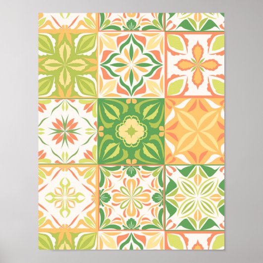 tegels in groen en geel poster (Voorkant)