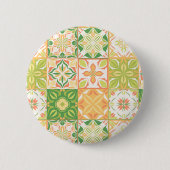 tegels in groen en geel ronde button 5,7 cm (Voorkant)