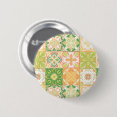  tegels in groen en geel ronde button 5,7 cm (Voorkant /achterkant)