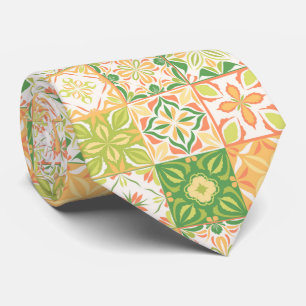 tegels in groen en geel stropdas