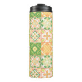  tegels in groen en geel thermosbeker (Voorkant)