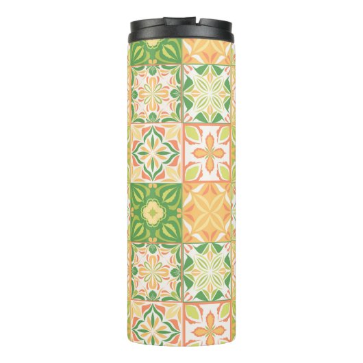  tegels in groen en geel thermosbeker (Achterkant)