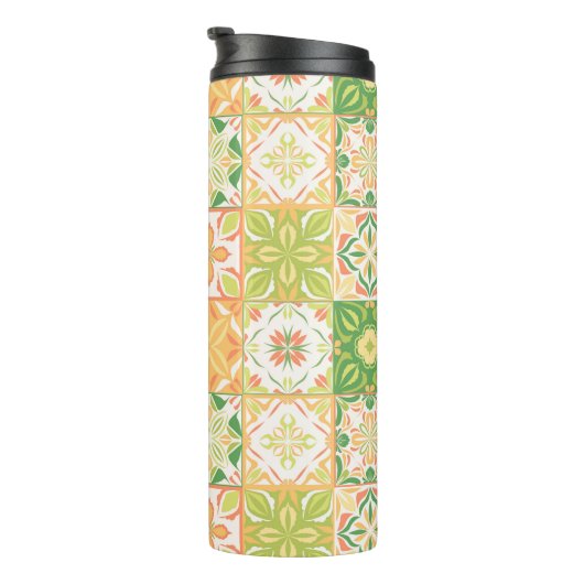  tegels in groen en geel thermosbeker (Geroteerd rechts)