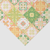 tegels in groen en geel tissuepapier (Detail)