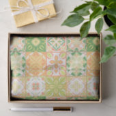 tegels in groen en geel tissuepapier (Geschenk)