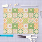 tegels in groen en geel tissuepapier (Craft)