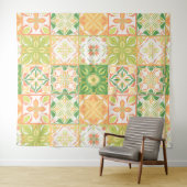  tegels in groen en geel wandkleed (In Situ (horizontaal))