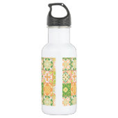  tegels in groen en geel waterfles  (Achterkant)