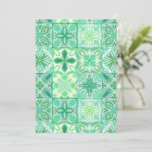 tegels in groen en wit (Staand voorkant)