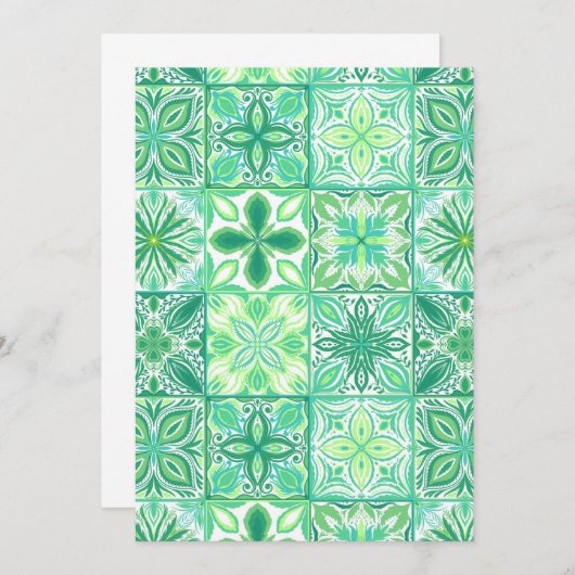  tegels in groen en wit (Voorkant / Achterkant)