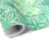 tegels in groen en wit cadeaupapier (Rol Hoek)