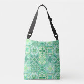  tegels in groen en wit crossbody tas (Voorkant)