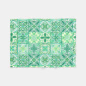  tegels in groen en wit fleece deken (Voorkant (Horizontaal))