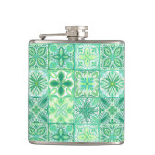  tegels in groen en wit heupfles (Voorkant)