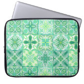  tegels in groen en wit laptop sleeve (Voorkant)