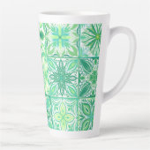  tegels in groen en wit latte mok (Rechts)