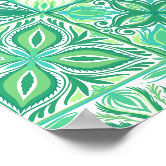 tegels in groen en wit poster (Hoek)