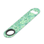  tegels in groen en wit speed flessenopener (Voorkant Gekanteld)