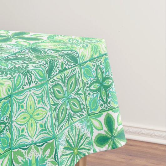  tegels in groen en wit tafelkleed (Voorbeeld)