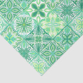  tegels in groen en wit tissuepapier (Detail)