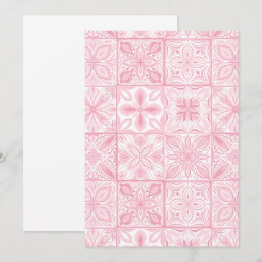  tegels in roze (Voorkant / Achterkant)