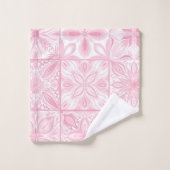 tegels in roze bad handdoek (Wasdoekje)