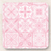 tegels in roze bier onderzetter (Voorkant)