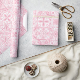  tegels in roze cadeaupapier