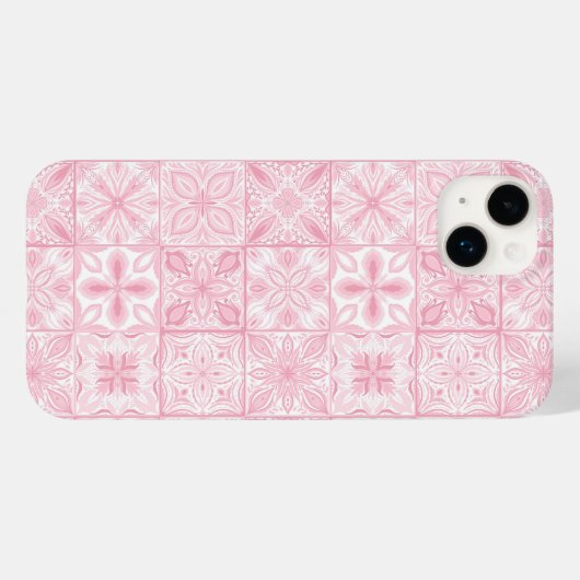  tegels in roze Case-Mate iPhone case (Achterkant (horizontaal))