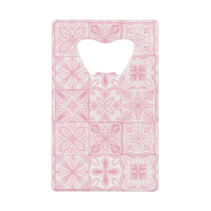  tegels in roze creditkaart flessenopener