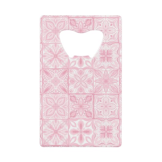  tegels in roze creditkaart flessenopener (Voorkant)