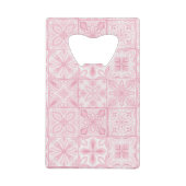  tegels in roze creditkaart flessenopener (Achterkant)