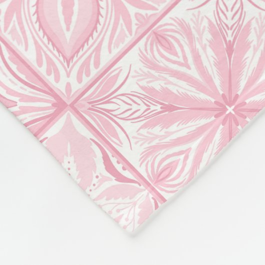  tegels in roze fleece deken (Hoek)