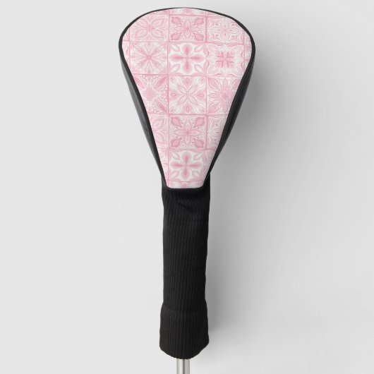  tegels in roze golfheadcover (Voorkant)