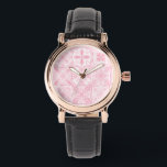tegels in roze horloge<br><div class="desc">Handgeschilderde diverse  tegels met bloemenelementen</div>