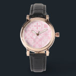 tegels in roze horloge<br><div class="desc">Handgeschilderde diverse  tegels met bloemenelementen</div>